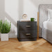 Wooden Bedside Cabinet 45cm Wide With 2 Drawers And Metal Handles - Velmora