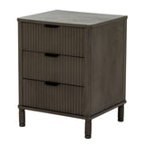 Wooden Bedside Cabinet 45cm Wide With 3 Drawers - Reed