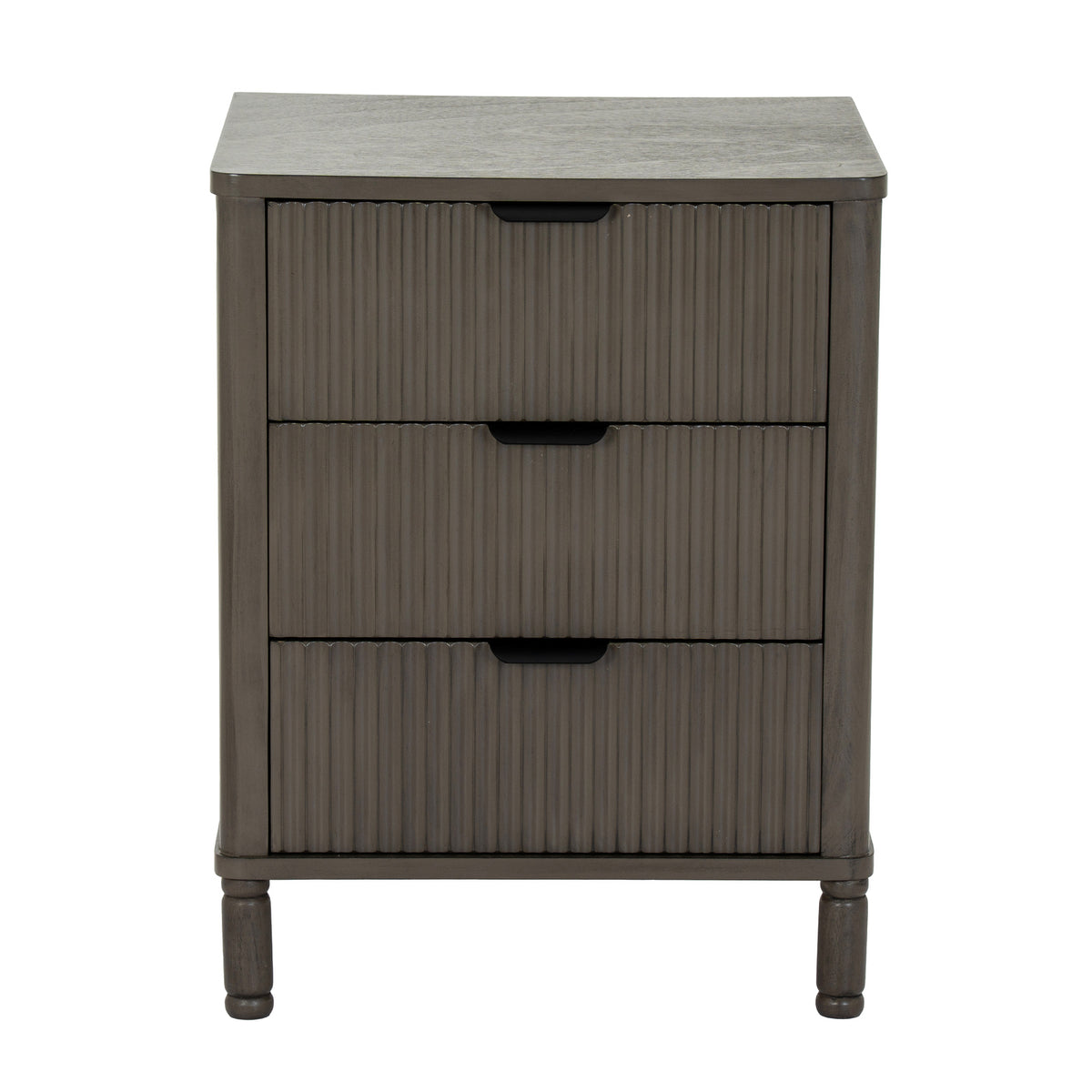 Wooden Bedside Cabinet 45cm Wide With 3 Drawers - Reed