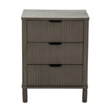 Wooden Bedside Cabinet 45cm Wide With 3 Drawers - Reed