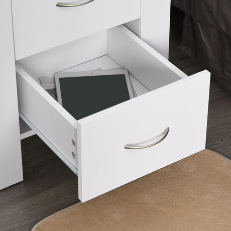 Wooden Bedside Cabinet 48cm Wide With 2 Drawers in Set Of 2 - Velmora