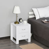 Wooden Bedside Cabinet 48cm Wide With 2 Drawers in Set Of 2 - Velmora