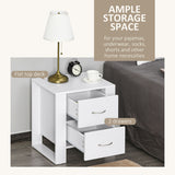 Wooden Bedside Cabinet 48cm Wide With 2 Drawers in Set Of 2 - Velmora