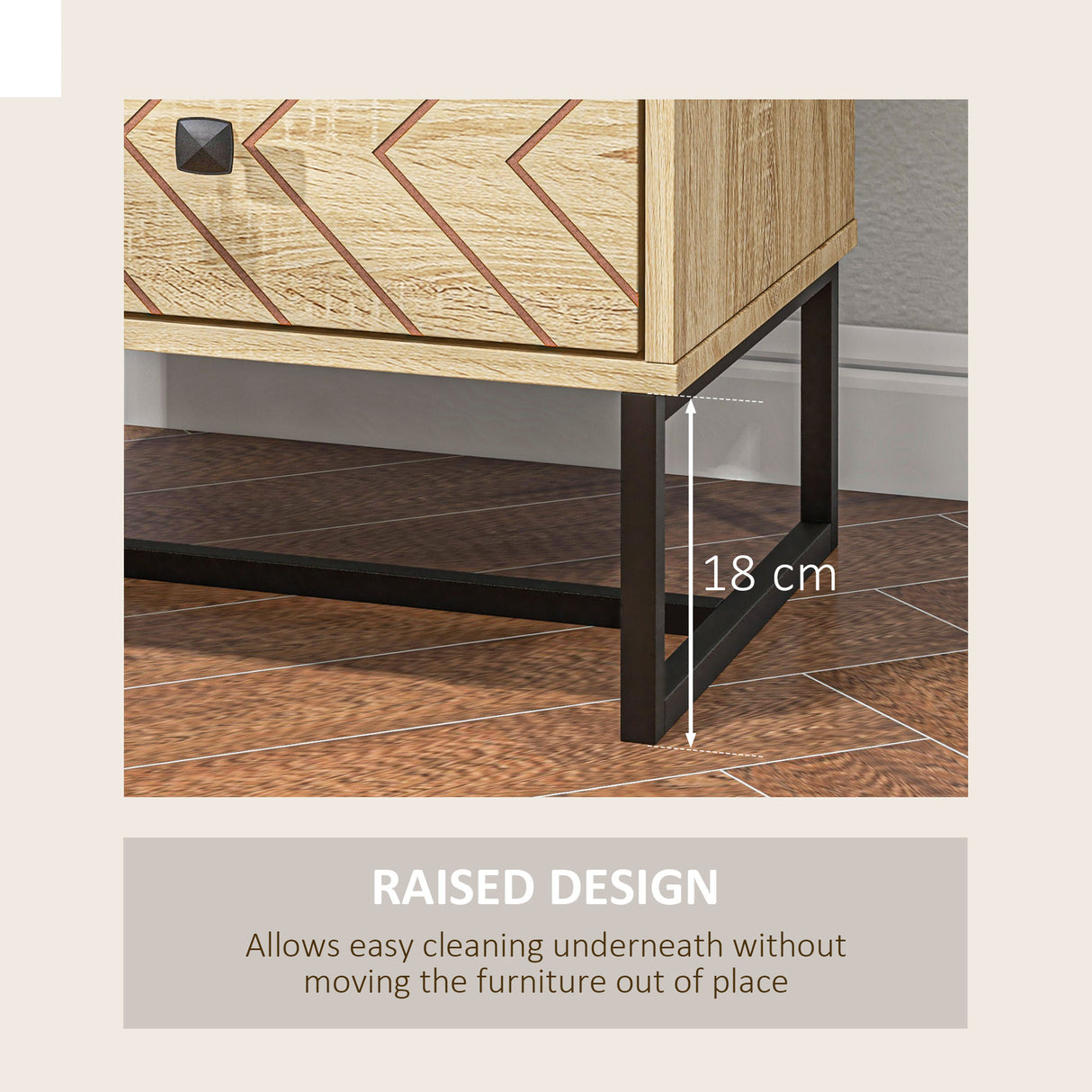 Wooden Bedside Cabinet 48cm Wide With 2 Drawers - Velmora