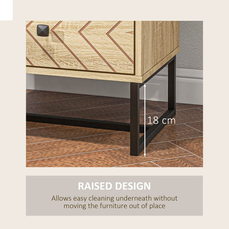 Wooden Bedside Cabinet 48cm Wide With 2 Drawers - Velmora