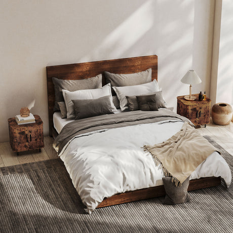 Wooden Bedside Cabinet 48cm Wide With 2 Sliding Doors - Velmora