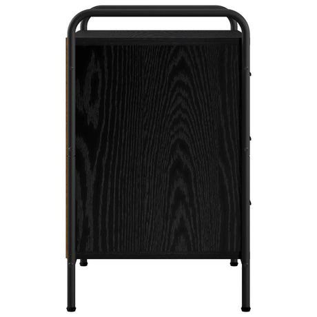 Wooden Bedside Cabinet 48cm Wide With 3 Drawers And Steel Frame - Vantage Home