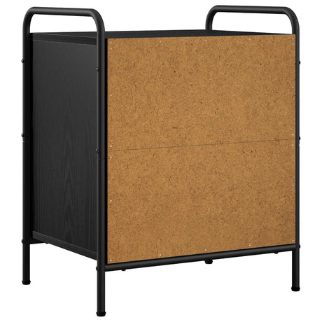 Wooden Bedside Cabinet 48cm Wide With 3 Drawers And Steel Frame - Vantage Home