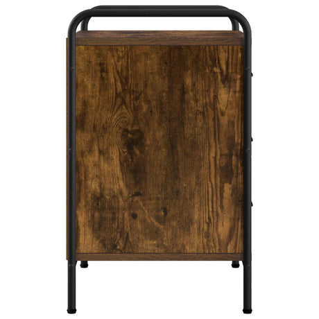 Wooden Bedside Cabinet 48cm Wide With 3 Drawers And Steel Frame - Vantage Home