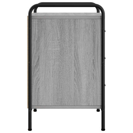 Wooden Bedside Cabinet 48cm Wide With 3 Drawers And Steel Frame - Vantage Home