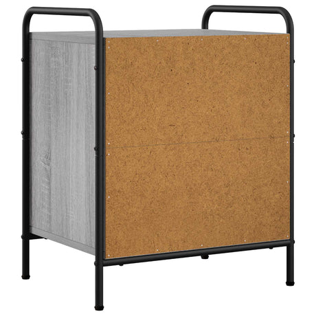 Wooden Bedside Cabinet 48cm Wide With 3 Drawers And Steel Frame - Vantage Home