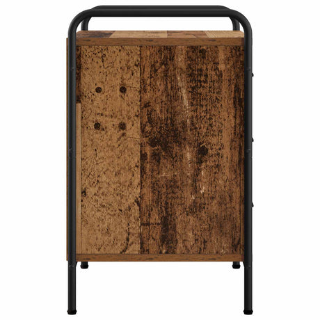 Wooden Bedside Cabinet 48cm Wide With 3 Drawers And Steel Frame - Vantage Home