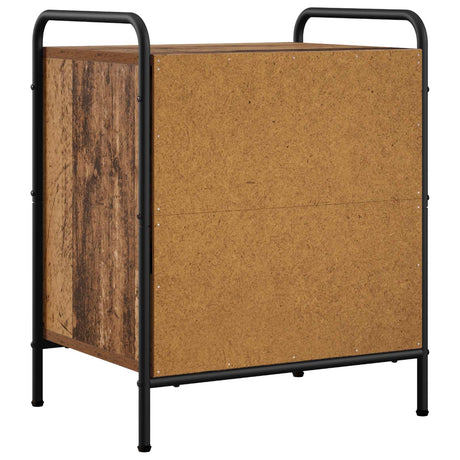 Wooden Bedside Cabinet 48cm Wide With 3 Drawers And Steel Frame - Vantage Home