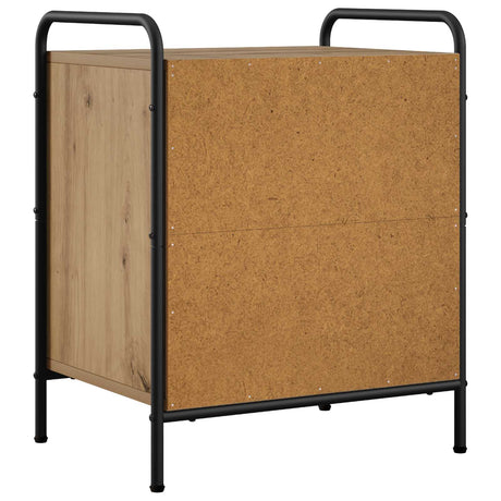 Wooden Bedside Cabinet 48cm Wide With 3 Drawers And Steel Frame - Vantage Home