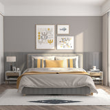 Wooden Bedside Cabinet 50cm Wide With 1 Drawer And Oak Legs - Velmora