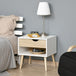 Wooden Bedside Cabinet 50cm Wide With 1 Drawer And Oak Legs - Velmora