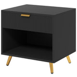 Wooden Bedside Cabinet 50cm Wide With 1 Drawer - Velmora