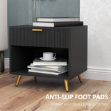Wooden Bedside Cabinet 50cm Wide With 1 Drawer - Velmora