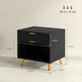Wooden Bedside Cabinet 50cm Wide With 1 Drawer - Velmora