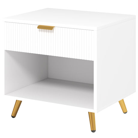 Wooden Bedside Cabinet 50cm Wide With 1 Drawer - Velmora