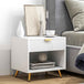 Wooden Bedside Cabinet 50cm Wide With 1 Drawer - Velmora
