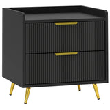 Wooden Bedside Cabinet 50cm Wide With 2 Drawers - Velmora