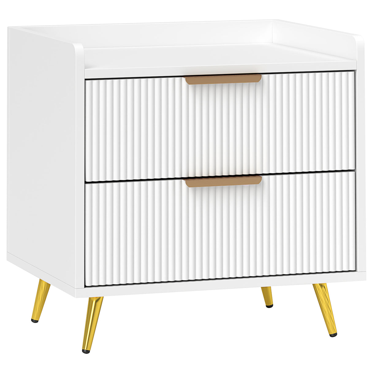 Wooden Bedside Cabinet 50cm Wide With 2 Drawers - Velmora