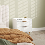 Wooden Bedside Cabinet 50cm Wide With 2 Drawers - Velmora