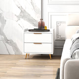 Wooden Bedside Cabinet 50cm Wide With 2 Drawers - Velmora