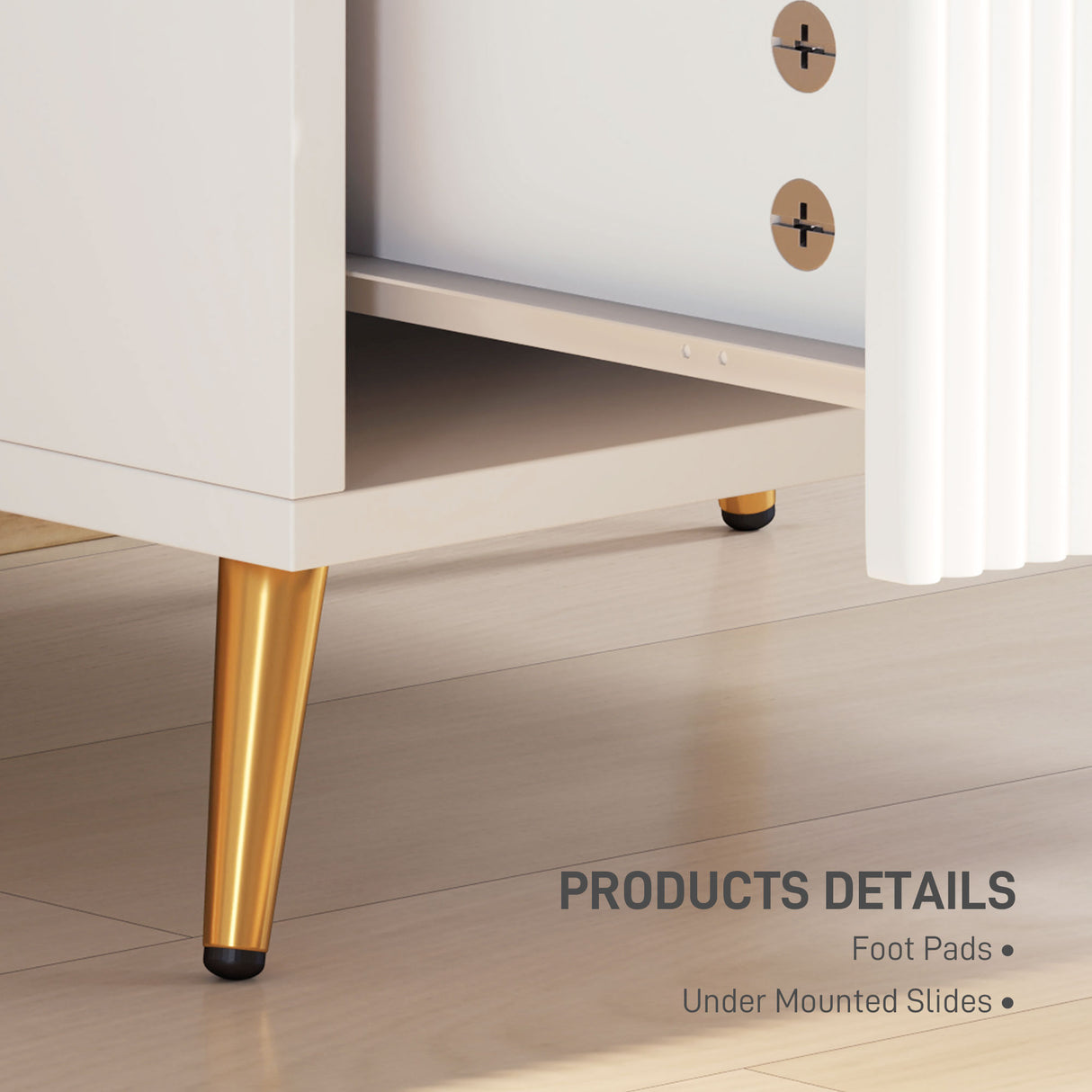 Wooden Bedside Cabinet 50cm Wide With 2 Drawers - Velmora