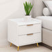 Wooden Bedside Cabinet 50cm Wide With 2 Drawers - Velmora