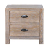 Wooden Bedside Cabinet 55cm Wide With 2 Drawers - Haldon