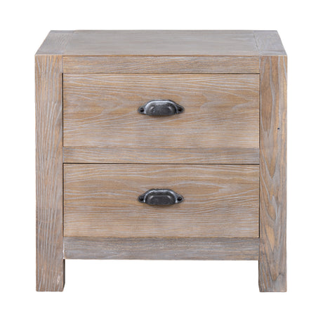 Wooden Bedside Cabinet 55cm Wide With 2 Drawers - Haldon