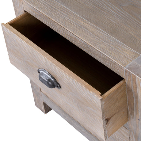 Wooden Bedside Cabinet 55cm Wide With 2 Drawers - Haldon