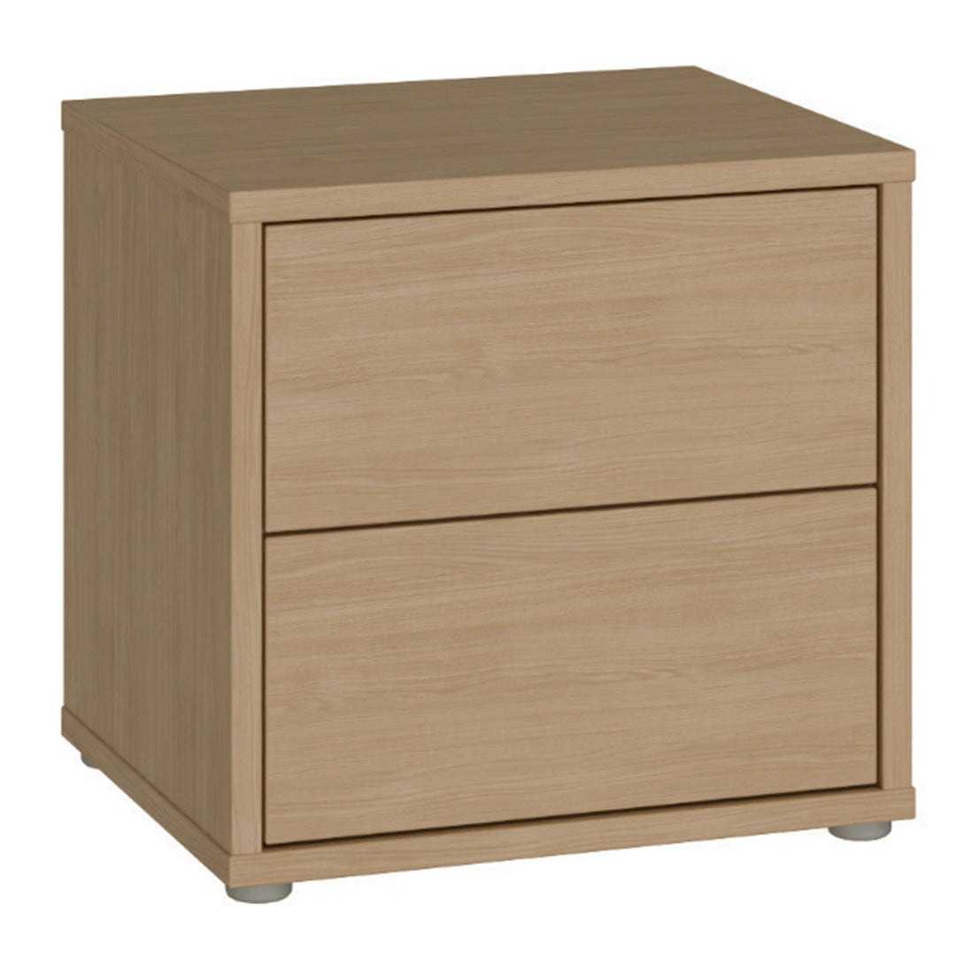 Wooden Bedside Cabinet Low With 2 Push-to-Open Drawers - Alice Springs