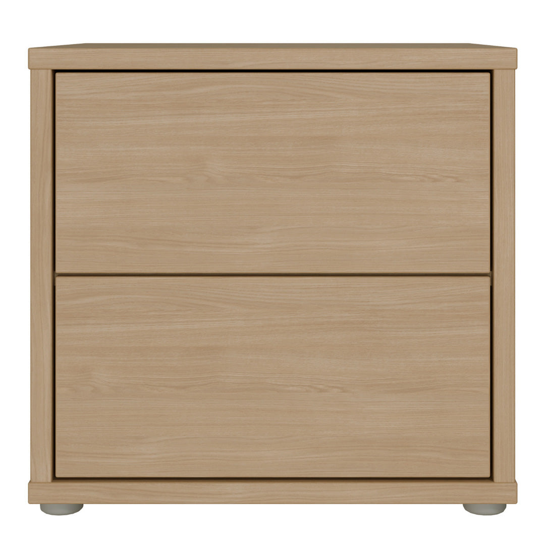 Wooden Bedside Cabinet Low With 2 Push-to-Open Drawers - Alice Springs