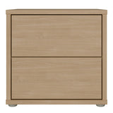 Wooden Bedside Cabinet Low With 2 Push-to-Open Drawers - Alice Springs