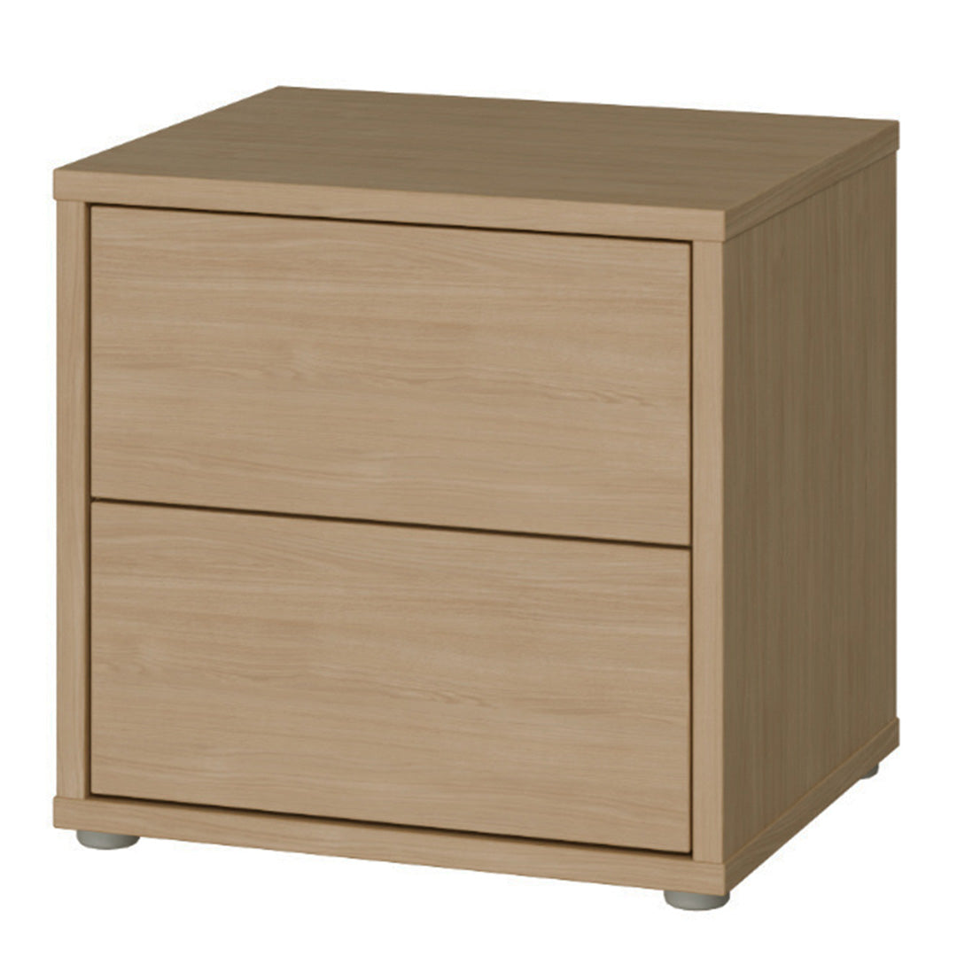 Wooden Bedside Cabinet Low With 2 Push-to-Open Drawers - Alice Springs