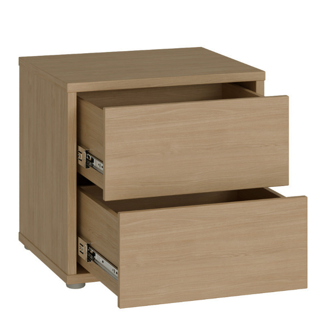 Wooden Bedside Cabinet Low With 2 Push-to-Open Drawers - Alice Springs