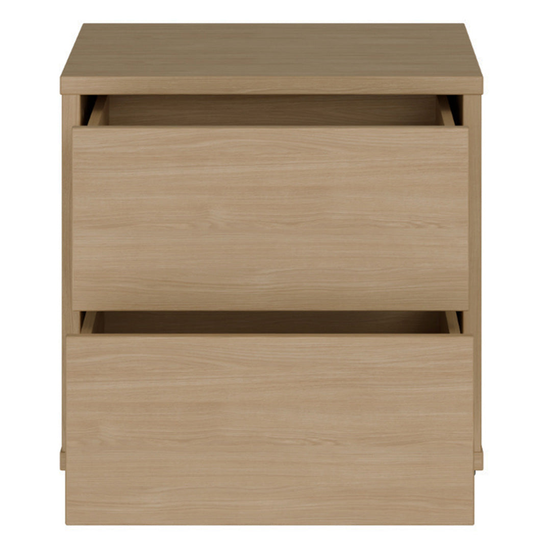 Wooden Bedside Cabinet Low With 2 Push-to-Open Drawers - Alice Springs