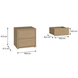 Wooden Bedside Cabinet Low With 2 Push-to-Open Drawers - Alice Springs