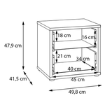 Wooden Bedside Cabinet Low With 2 Push-to-Open Drawers - Alice Springs