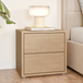 Wooden Bedside Cabinet Low With 2 Push-to-Open Drawers - Alice Springs