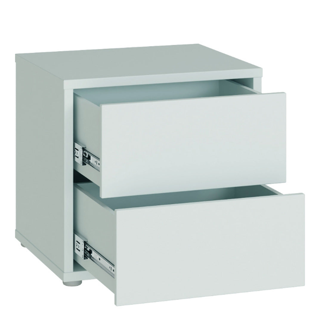 Wooden Bedside Cabinet Low With 2 Push-to-Open Drawers - Alice Springs