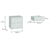 Wooden Bedside Cabinet Low With 2 Push-to-Open Drawers - Alice Springs
