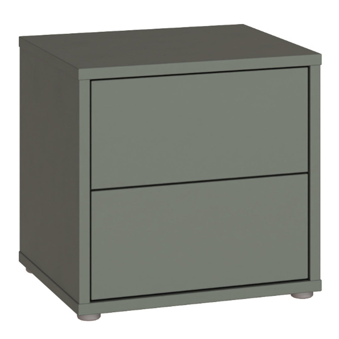 Wooden Bedside Cabinet Low With 2 Push-to-Open Drawers - Alice Springs