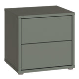 Wooden Bedside Cabinet Low With 2 Push-to-Open Drawers - Alice Springs