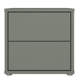 Wooden Bedside Cabinet Low With 2 Push-to-Open Drawers - Alice Springs