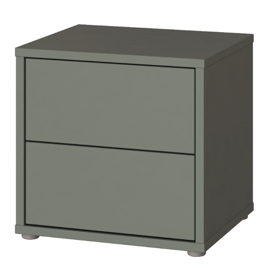 Wooden Bedside Cabinet Low With 2 Push-to-Open Drawers - Alice Springs