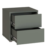Wooden Bedside Cabinet Low With 2 Push-to-Open Drawers - Alice Springs